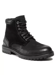 Kozaki damskie - Pepe Jeans Kozaki Ned Boot Antic Warm PMS50222 Czarny - grafika 1