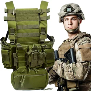 KAMIZELKA TAKTYCZNA WOJSKOWA OCHRONNA MOLLE LEKKA AIRSOFT ZASOBNIKI ASG - Odzież robocza - miniaturka - grafika 1