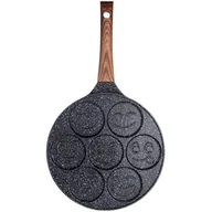Patelnie - PATELNIA GRANITOWA DO 7 PLACUSZKÓW Z UŚMIESZKAMI BLACK&WOOD 199008 - miniaturka - grafika 1