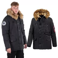 Odzież taktyczna i umundurowanie - Kurtka z kapturem Alpha Industries Polar Jacket 123144 03 - Czarna - miniaturka - grafika 1