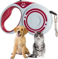 Smycze dla psów - Przyjaciele Smycz mocna automatyczna z blokadą dla psa taśma wytrzymała długa 5m 15kg Smycz mocna automatyczna z blokadą dla psa taśma wytrzymała długa 5m 15kg - miniaturka - grafika 1