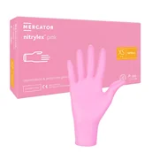 Rękawiczki jednorazowe - Rękawiczki nitrylowe XS różowe Mercator Nitrylex Pink 100sztuk - miniaturka - grafika 1