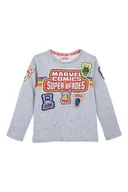 Bluzki damskie - Bluzka z długim rękawem, dla chłopca, Marvel, Avengers, kolor szary, bawełna, poliester, rozmiar 128 cm - miniaturka - grafika 1