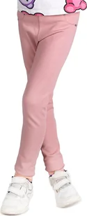 Legginsy dziewczęce z kieszonkami z tyłu pudrowy róż 110-116 YOCLUB - Spodnie i spodenki dla dziewczynek - miniaturka - grafika 1