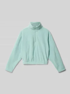Bluza krótka z kołnierzem z polaru - Bluzy dla dziewczynek - miniaturka - grafika 1