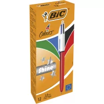 BIC Długopis 4 kolory Aut Bc Shine 964773 pudełko A 12 - Długopisy - miniaturka - grafika 1