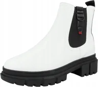 Botki damskie - S.OLIVER BOTKI DAMSKIE BIAŁE NA ZAMEK LOGO 41 1ŻCH - miniaturka - grafika 1