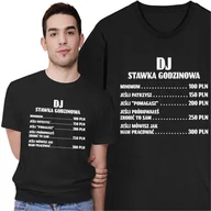 Koszulki męskie - Czarna Koszulka dla Dj'a Stawka Godzinowa Prezent Urodzinowy - miniaturka - grafika 1
