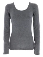 Koszulki i topy damskie - COTONELLA Koszulka w kolorze szarym - miniaturka - grafika 1