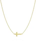 Biżuteria religijna - Pozłacany Naszyjnik Krzyżyk - miniaturka - grafika 1