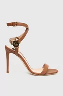 Sandały damskie - Elisabetta Franchi sandały skórzane kolor brązowy SA01L31E2 - miniaturka - grafika 1