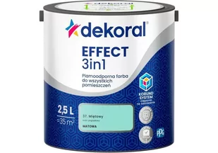Farba Lateksowa Plamoodporna Effect 3IN1 2.5L Miętowy Dekoral - Farby wewnętrzne Farba Lateksowa Plamoodporna Effect 3IN1 2.5L Miętowy Dekoral - Farby wewnętrzne - miniaturka - grafika 1