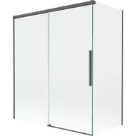 Parawany nawannowe - Mexen Rox parawan nawannowy 2-skrzydłowy rozsuwany 140 + 70 x 150 cm, transparent, gun gray szczotkowany - 8C9-140-070-66-00 - miniaturka - grafika 1