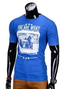 T-shirt męski z nadrukiem - chabrowy S816 - Koszulki męskie - miniaturka - grafika 3