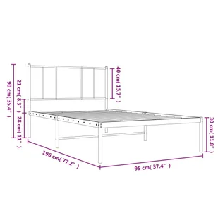 Metalowa rama łóżka z wezgłowiem, biała, 90x190 cm Lumarko! - Łóżka Metalowa rama łóżka z wezgłowiem, biała, 90x190 cm Lumarko! - Łóżka - miniaturka - grafika 11