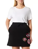 Spódnice - Love Moschino Damska spódnica z 3 naszywkami marki A-line, czarna, rozmiar 46, czarny, 46 - miniaturka - grafika 1