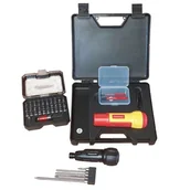 Zestawy narzędziowe - Zestaw wkrętaków akumulatorowych: izolowany EYED11SA, nieizolowany EY7412 + zestaw bitów EY9BS100 - miniaturka - grafika 1