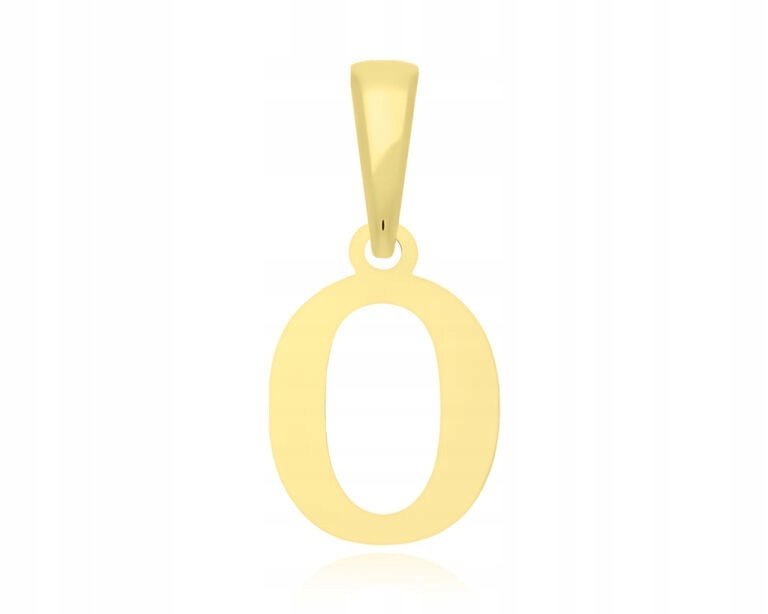 Złota Zawieszka Literka O Gładka pr. 585 Wisiorek Damski Na Łańcuszek