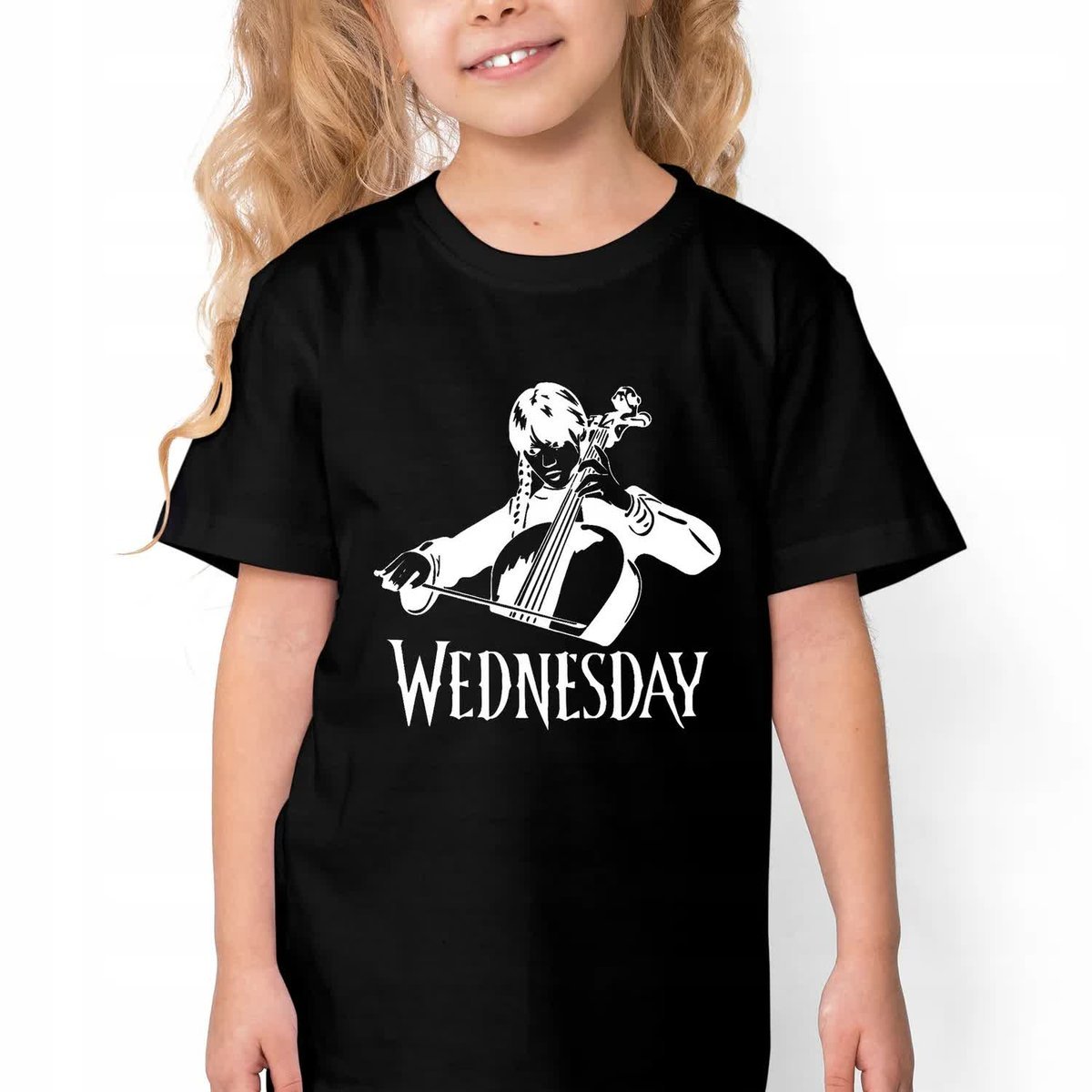 Koszulka Dziecięca Czarna Prezent WEDNESDAY Wz 146