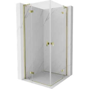 Mexen Mist-H L Duo kabina prysznicowa uchylna 75 x 75 cm, transparent, złota - 8A5L-075L-075P-50-00 - Kabiny prysznicowe - miniaturka - grafika 1