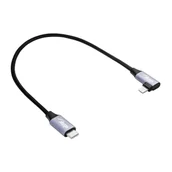 Kable USB - Kabel kątowy USB type C / Ligtning 30cm AK-USB-55 30W oplot - miniaturka - grafika 1
