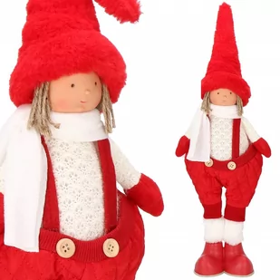 Laleczka 52 cm figurka świąteczna skrzat dziewczynka krasnal CA0680 - Ozdoby bożonarodzeniowe - miniaturka - grafika 1