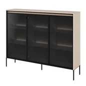 Kredensy - Kredens TR-08 z Oświetleniem Beż Piaskowy Trend Lenart Czarny, Beż Piaskowy - miniaturka - grafika 1