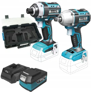 Dedra Zestaw Zakrętarka 200Nm + Klucz Udarowy 450Nm +Akum 4Ah 18V Walizka - Zestawy elektronarzędzi - miniaturka - grafika 1
