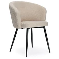 Taborety i hokery - Krzesło EHOKERY Hampton Teddy Boucle Beżowy - miniaturka - grafika 1