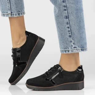 Skórzane sneakersy dmskie Filippo DP4912/23 BK czarny - Sneakersy damskie - miniaturka - grafika 10