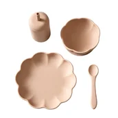 Zestawy naczyń dla dzieci - Beżowy zestaw jedzeniowy czteroczęściowy JackOJuno - miniaturka - grafika 1
