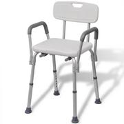 Akcesoria łazienkowe - vidaXL Aluminiowe krzesło pod prysznic białe - miniaturka - grafika 1