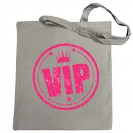 Torby i wózki na zakupy - Torba na zakupy różowy nadruk VIP Korona - miniaturka - grafika 1