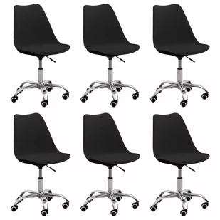 vidaXL Lumarko Krzesła stołowe, 6 szt., czarne, sztuczna skóra! 3068577 - Krzesła - miniaturka - grafika 1
