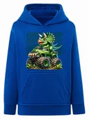 Bluzy dla chłopców - Chłopięca bluza z kapturem Dino super racer niebieska Tup Tup r.110/116 - miniaturka - grafika 1