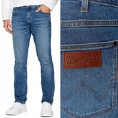 Spodnie męskie - Wrangler GREENSBORO Shaker PROSTE SPODNIE JEANSOWE CIEMNY DżINS W40 L32 - miniaturka - grafika 1