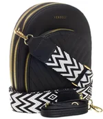 Torebki damskie - Mała stylowa mini torebka zaokrąglona 3 komory 2 paski - miniaturka - grafika 1