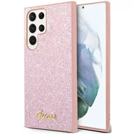 Etui i futerały do telefonów - Etui GUESS Glitter Script do Samsung Galaxy S24 Ultra Różowy - miniaturka - grafika 1