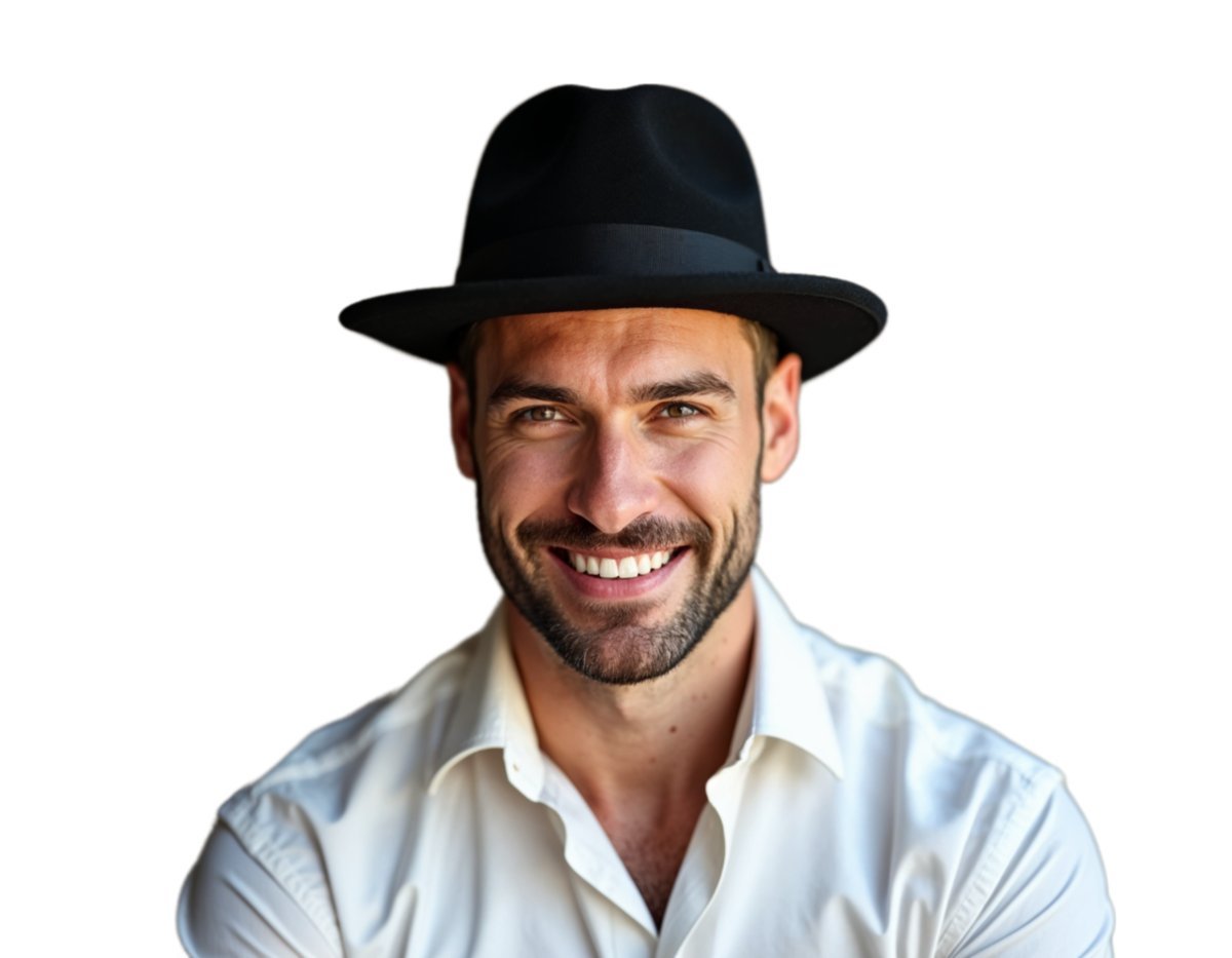 Czarny elegancki kapelusz męski fedora G1 rozmiar 58