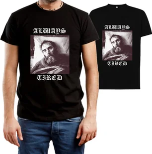 T-SHIRT MĘSKI ART DYSTANS HUMOR LENIWY ŚMIESZNA KOSZULKA CZARNA R-S A340 - Koszulki męskie - miniaturka - grafika 1