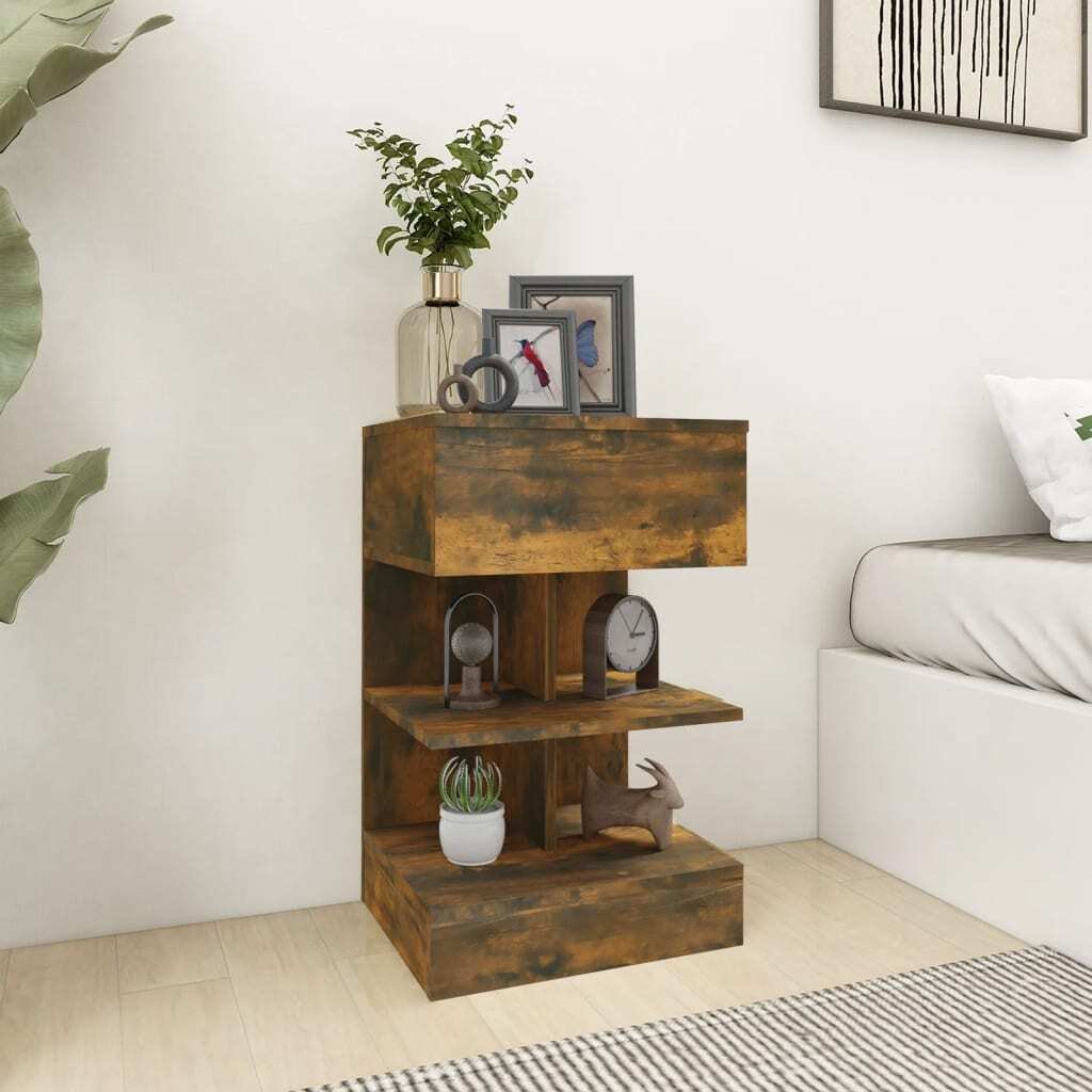 Szafka nocna dąb wędzony 40x35x65 cm materiał drewnopochodny