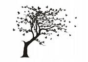 Naklejki na ścianę - Naklejka na ścianę z drzewem Japońska wiśnia motyl, 250x200 cm - miniaturka - grafika 1