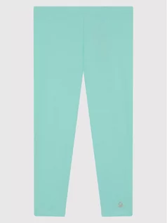 Spodnie i spodenki dla dziewczynek - Benetton United Colors Of Legginsy 3MT1I0640 Zielony Slim Fit - grafika 1