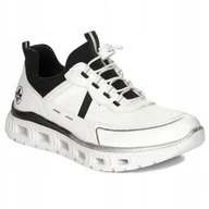 Sneakersy damskie - Rieker Sneakersy półbuty damskie White Combination białe M6062-80 r.38 - miniaturka - grafika 1