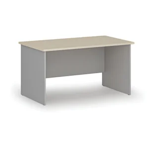 Biurko proste PRIMO GRAY, 1400 x 800 mm, szary/brzoza - Biurka - miniaturka - grafika 1