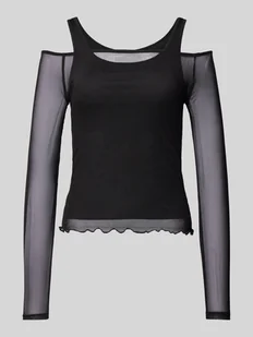 Bluzka o kroju slim fit z efektem dwóch warstw model ‘JUDITH’ - Bluzki damskie - miniaturka - grafika 1