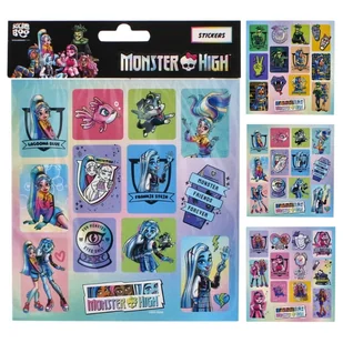 Monster High Zestaw 3 Arkusze Naklejek 36 Sztuk - Zabawki kreatywne - miniaturka - grafika 1