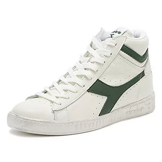 Koszulki i topy damskie - Diadora Unisex dorośli gra L High Woaxed Hi-Top trampki, - C1161 białe liście - 44 EU - grafika 1