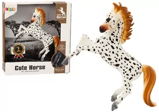 Figurka Konia Biały Koń w Kropki Stojący Stajnia Farma Cute Horse - Figurki dla dzieci - miniaturka - grafika 1