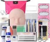 Manekiny wystawowe - Zestaw Przedłużanie Rzęs Treningowy Do Nauki Z Głowy Manekina -19SZT - miniaturka - grafika 1